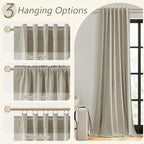 100% Blackout Linen Curtains for Bedroom 84 inches Long, Thermal Insulated Room - Image 6