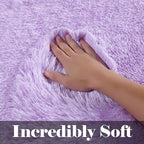 Purple Rugs for Living Room Bedroom, 5x8 Fluffy Bedside Area Rug, Soft Plush - Image 2