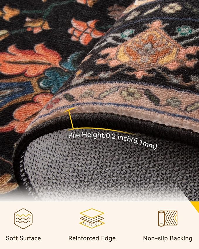 RELEANY Washable Area Rug, Square 6'x6', Water Repellent, Pet Friendly - Image 2