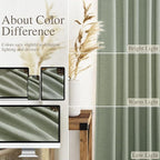Desert Sage Linen Curtains for Living Room 98 Inches Long Light Filtering Semi - Image 3
