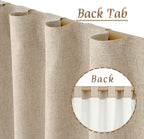 84 Inch Length 100% Blackout Linen Curtains - Image 2