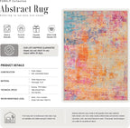 Area Rug Living Room: 4x6 Modern Washable Soft Carpet Galaxy Haze | - Image 2