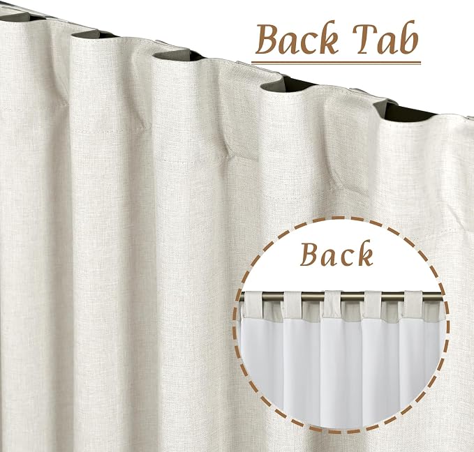 Linen 100% Blackout Window Curtains - Image 2