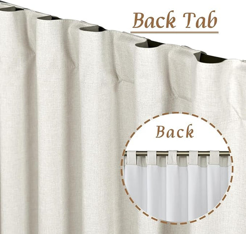 54 Inch Linen Full Blackout Window Curtains - Image 2