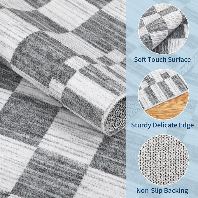 GarveeHome 2x10 Checkered Kitchen Runner Rug - Image 6