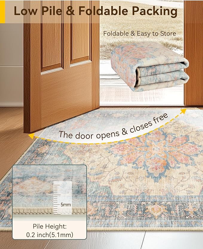 RELEANY Washable Area Rug, Runner 2'6"x5', Water Repellent, Pet Friendly - Image 4