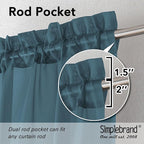Simplebrand Dusty Blue Sheer Curtains 63 Inch Length 2 Panels, Rod Pocket Solid - Image 2