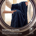 Bedsure GentleSoft Navy Blue Throw Blanket - Image 6