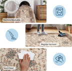 GarveeHome 9x12 Brown Washable Large Area Rug Living Room Rug Non Slip | Soft - Image 5