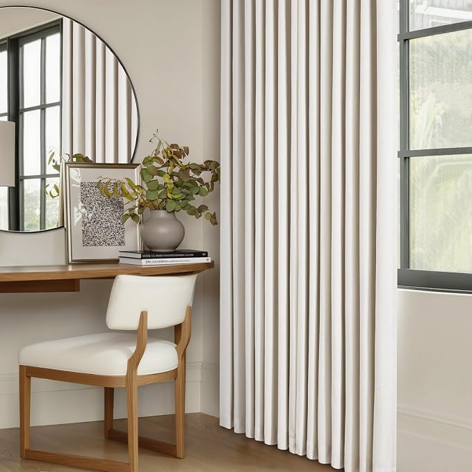 100% Blackout Pinch Pleated Linen 84 Inch Curtains 60 Inch Width Natural | 2 - Image 8
