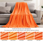 BEDELITE Fleece Blanket Soft Fall Queen Size Bed Blanket Orange 90"x90" | Ultra - Image 5