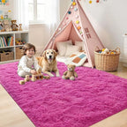 Noahas 5x7 Hot Pink Fluffy Soft Area Rug Non-Slip - Image 4