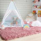 Amdrebio Blush Pink Furry Shag Area Rug 4x6 - Image 8