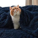Bedsure GentleSoft Fluffy Navy Blue Throw Blanket - Image 5