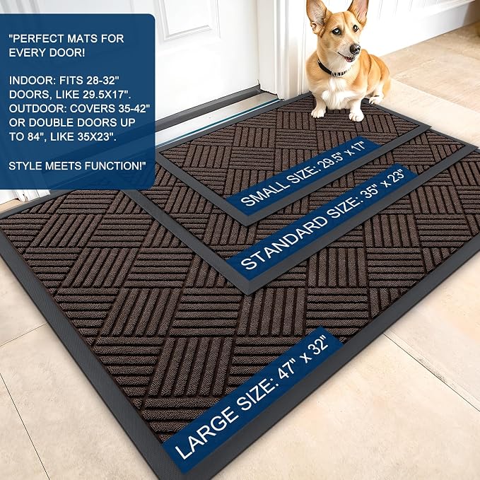 OLANLY Front Door Mat Outside Entrance 71x47, Waterproof Heavy-Duty Doormat | - Image 2