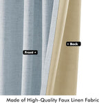 MIULEE 100% Blackout Linen Curtains 42 x 72 Inch Chambray Blue 2 Panels | - Image 6