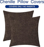 CaliTime Decorative Couch Throw Pillow Covers 26 X 26 Inches Coffee | Pack of 2 - Image 6