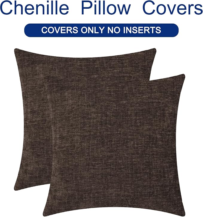 CaliTime Decorative Couch Throw Pillow Covers 22 X 22 Inches Coffee | Pack of 2 - Image 6