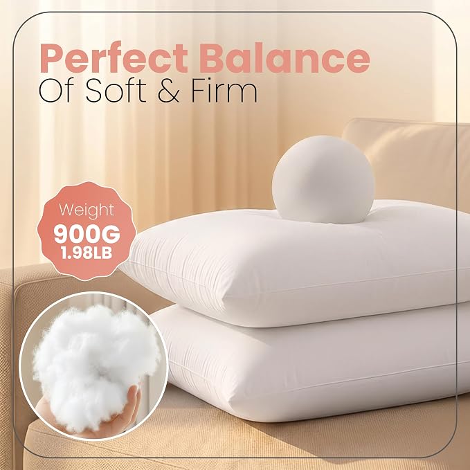 Utopia Bedding 20x26 Pillow Inserts, 2 Pack | Indoor cushion inserts - Image 2