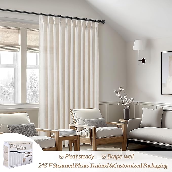 Birch 70 Inch Extra Wide Light Filtering Viral Curtains 120 Inches Long - Image 6