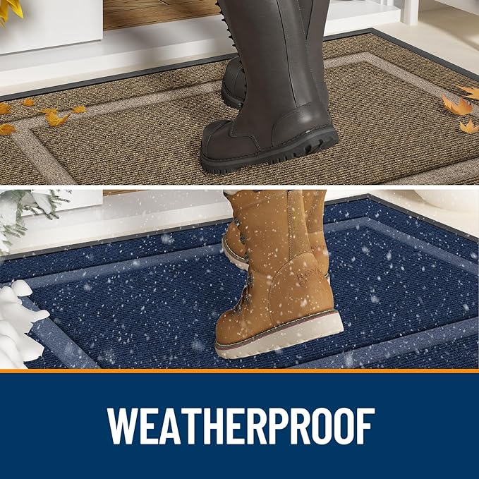 OLANLY Front Door Mat Outside 59x30, All-Season Heavy-Duty Rubber Doormat | - Image 3