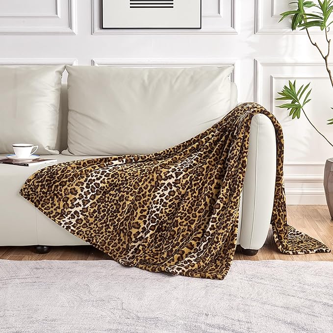 Edenleaf Leopard Print Blanket Fleece Throw - Image 3