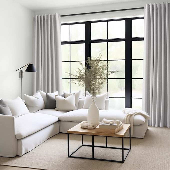 Topfinel 94 Inches Long Custom Ceiling Grey Blackout Urtains, Modern Light - Image 2