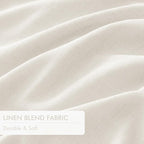 MIULEE Beige White Pinch Pleated 100% Blackout Linen Curtains 40x84 Inches | - Image 6