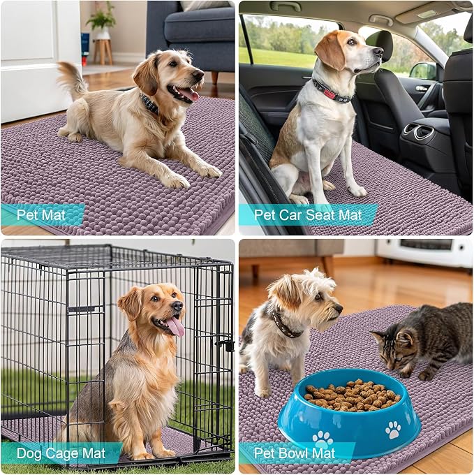 OLANLY Dog Door Mat for Muddy Paws 40x24, Super Absorbent Chenille Mud Mat | - Image 7