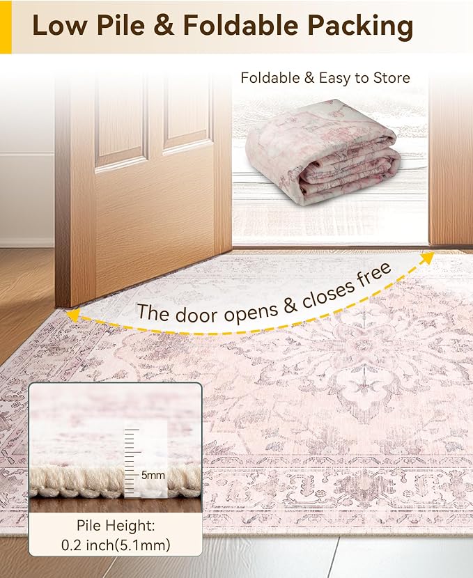 RELEANY Washable Area Rug, Runner 2'6"x8', Water Repellent, Pet Friendly - Image 7
