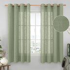 Sheer Linen Curtains 63 inches Long by LAMIT