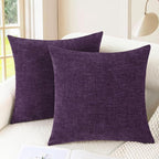 CaliTime Decorative Couch Throw Pillow Covers 22 X 22 Inches Plum Purple | Pack by CaliTime