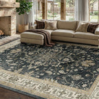 RELEANY Washable Area Rug, Water Repellent, Pet Friendly, Vintage Floral Boho - Image 4