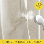 NICETOWN Natural Full Blackout Back Tab Linen Curtains 84" Long 2 Panels - Image 8