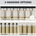 MIULEE 100% Blackout Linen Curtains 42 x 84 Inch Light Ivory 2 Panels | Thermal - Image 5