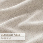 MIULEE Beige Pinch Pleated 100% Blackout Linen Curtains 40x63 Inches | Room - Image 6