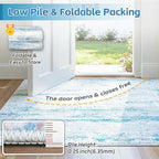 8x10 Washable Area Rug for Living Room Bedroom: Non-Slip Modern Light Blue | - Image 7