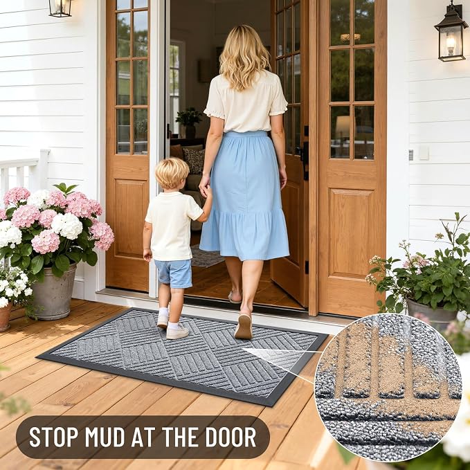 OLANLY Front Door Mat Outside Entrance 33x21, Waterproof Heavy-Duty Doormat | - Image 7