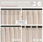 PleatedDrapes Textured Semi Sheer Burlap Curtains 84 Inches Long, Neutral - Image 4