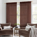 MIULEE Chocolate Brown Linen Curtains 52x54 Inch Long 2 Panels - Image 2