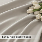 MIULEE Natural Back Tab Blackout Curtains 52x84 Inch Length 2 Panels Set | Rod - Image 6