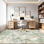 LOONGRUG 5x8 Area Rug Washable Neutral Modern Living Room Rugs Green | Abstract - Image 8