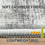 8x10 Area Rugs for Living Room: Washable Abstract Black Grey Badroom Carpet | - Image 7