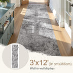 DMOYEST Washable Runner Rug for Hallway: 3x12 Neutral Modern Abstract Low Pile - Image 2