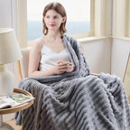 NEWCOSPLAY Fleece Ribbed Cozy Throw Blanket - Image 2