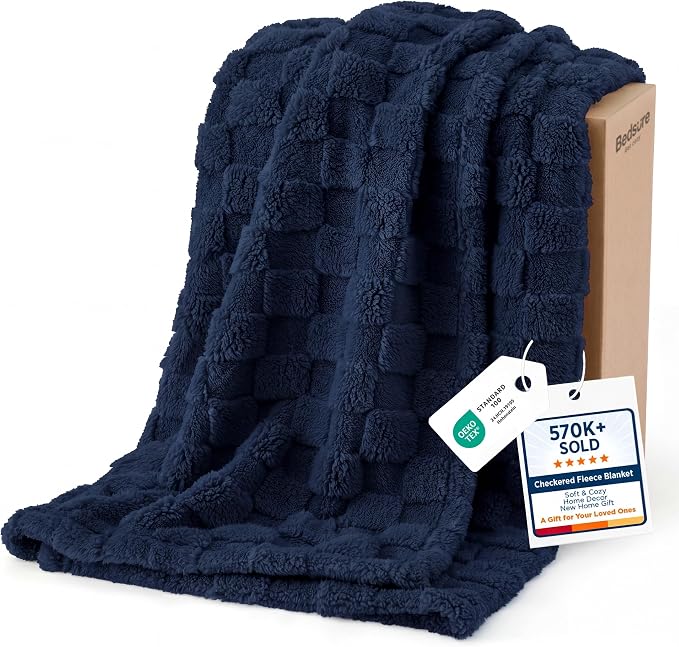Bedsure GentleSoft Navy Blue Throw Blanket by Unknown