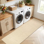 Findosom Washable Runner Rug 2x8, Geometric High-Low Textured Non Slip Hallway - Image 9
