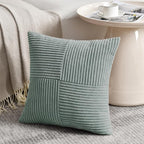 Fancy Homi 2 Packs Grey Blue Decorative Throw Pillow Covers 16x16 Inch - Image 2