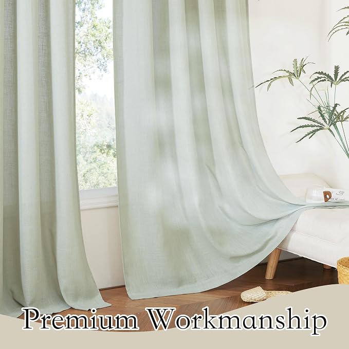 RYB HOME Extra Long Linen Curtains - Image 4
