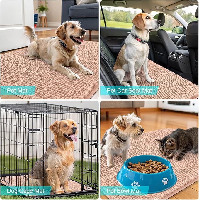 OLANLY Dog Door Mat for Muddy Paws 59x20, Super Absorbent Chenille Mud Mat | - Image 7